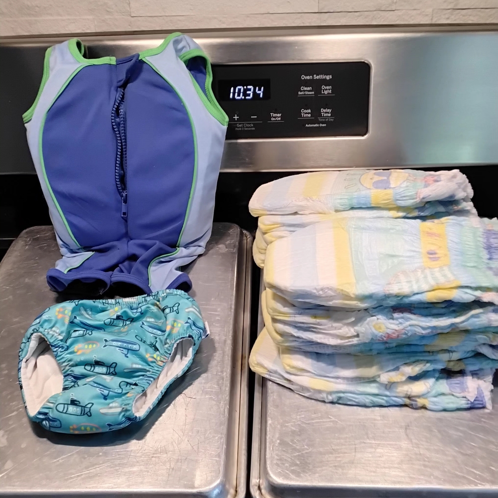 Swimming Set For 12 Month Old Swim Diapers,life Jacket, And Reusable Swim Diaper